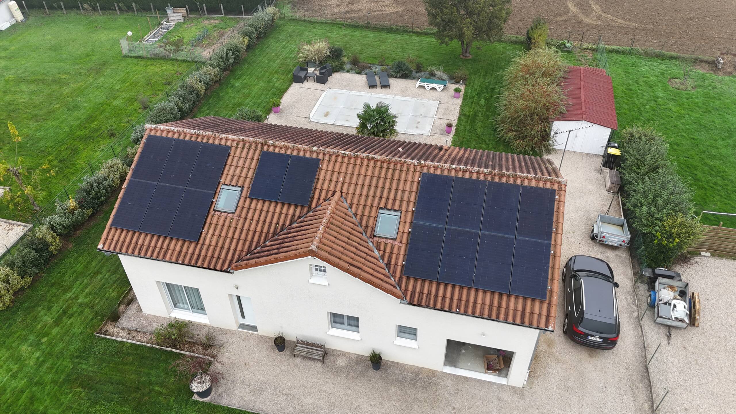 Toit tuile 6 kWc autoconsommation avec revente de surplus à Marboz | SILISUN